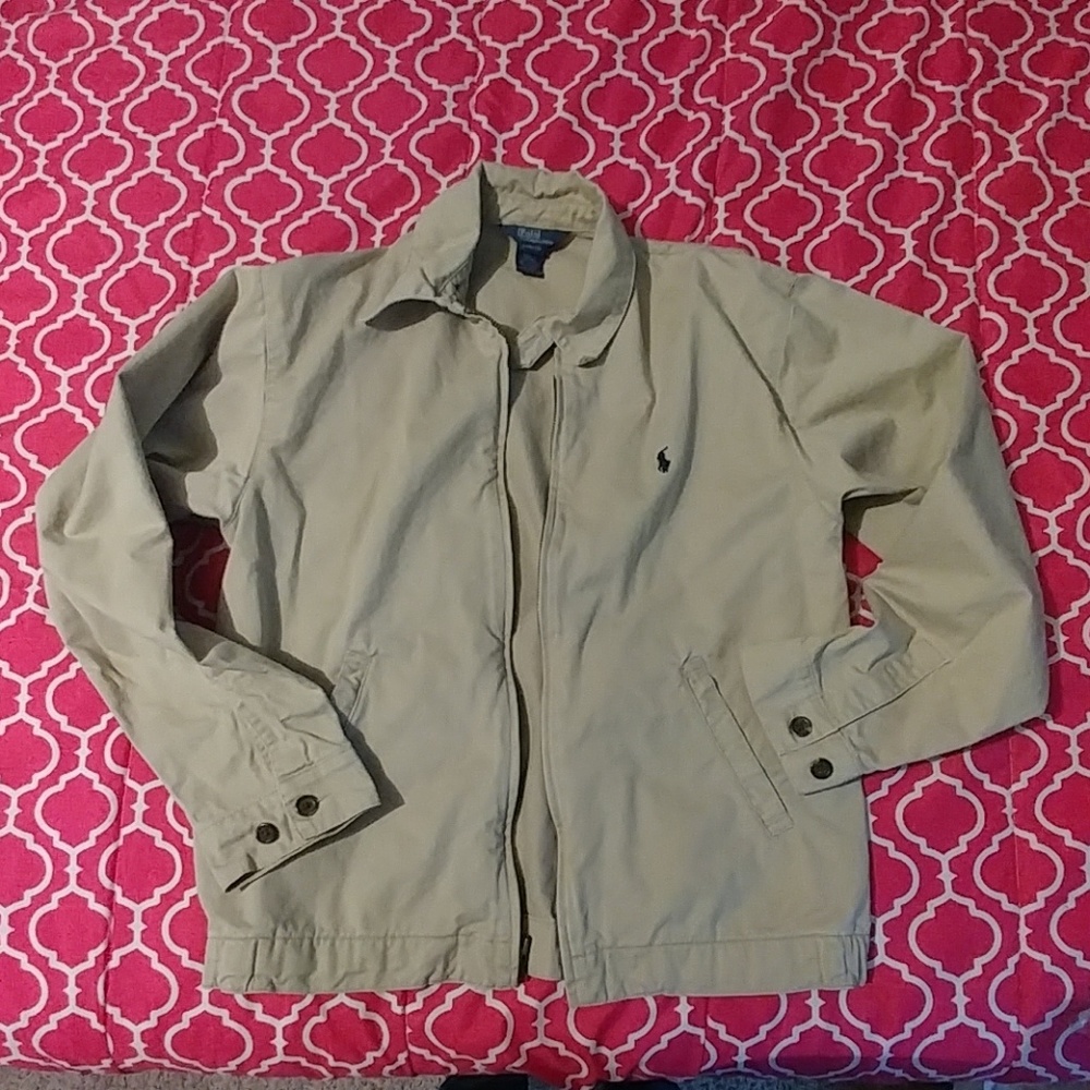Ralph Lauren boys polo jacket khaki large 16/18